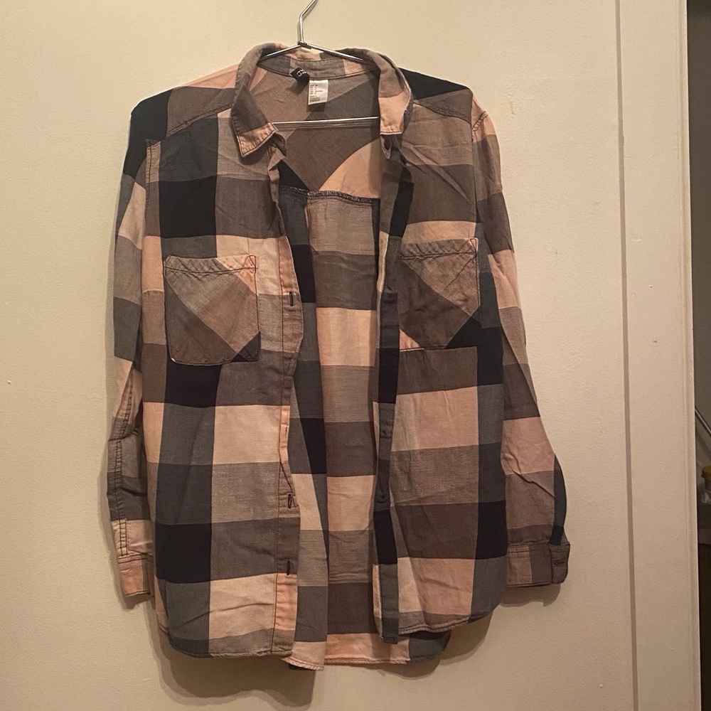 Divided pink and blue button up, size 4